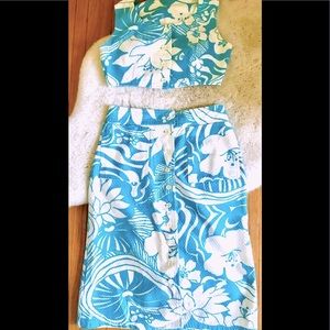 Hawaiian MCM 2-piece vintage cotton pique, island life beach Lua Malibu